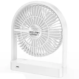 Вентилятор Hoco HX65 ultra-thin desktop fan на акумуляторі 2000 мА·год білий - мініатюра 4