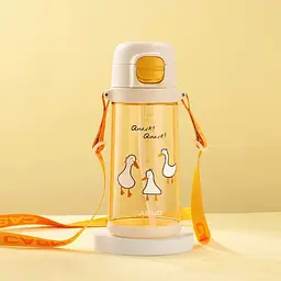 Пляшка для води Casno 690 мл KXN-1219 Помаранчева (Гуси) з соломинкою (KXN-1219_Orange) - мініатюра 11