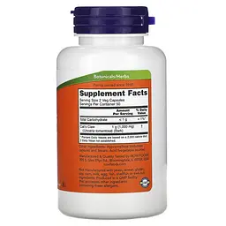 Натуральна добавка NOW Cat's Claw 500 mg, 100 капсул - мініатюра 2