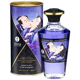 Розігріваюче масло Shunga Aphrodisiac Warming Oil Exotic Fruits без цукру, смачне 100 мл