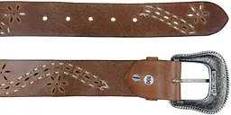 Дизайнерський жіночий шкіряний ремінь Vanzetti RMT139 вінтажна пряжка 4 см Коричневий - мініатюра 7