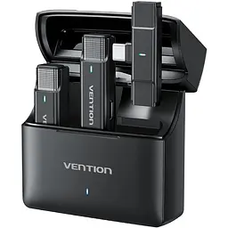 Бездротовий підвійний петличний мікрофон Vention USB-C 2-Pack Wireless Lavalier with Charging Case - мініатюра 2