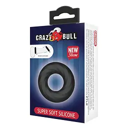 Ерекційне кільце Crazy Bull Super Soft Silicone, 5 см (чорний) - мініатюра 3