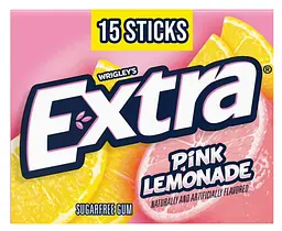Жувальна гумка Extra Pink Lemonade Sugar Free Chewing Gum 15 стіків - мініатюра 1