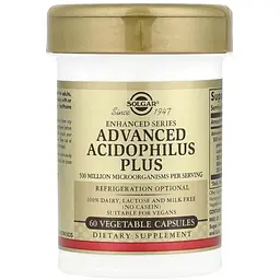 Пробіотики Solgar Advanced Acidophilus Plus 60 вегетаріанських капсул