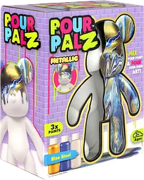 Pour Palz Набір для творчості Флюїд Арт - Ведмедик "Металевий синій" S3 Metallic ToyMonster Art.GS-G25022 - мініатюра 8
