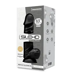 Фалоімітатор Silexd Premium Silicone Dildo Model 4 Size 8.5 21.5 см чорний - мініатюра 3