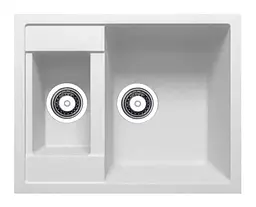 Кухонна мийка Adamant DUPLEX біла 610x495x200 мм, з додатковою чашею 61 см - мініатюра 1
