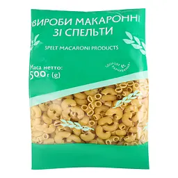 Макаронні вироби Farm&Roll Ріжки рифлені, спельта, 500 г (932928)