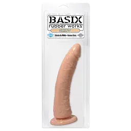 Фалоімітатор Basix Slim 18 см тілесний - мініатюра 3