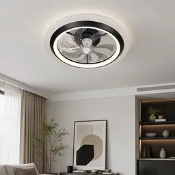 Стельова LED-люстра-вентилятор Artlight FS303BK, чорна, 68 Вт, від 12-19 м²