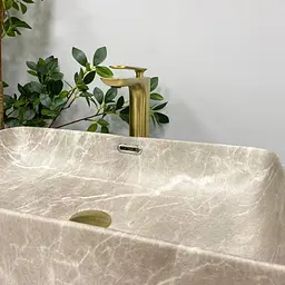 Умивальник VBI Arabba M beige stone matt накладний VBI-013504 - мініатюра 5