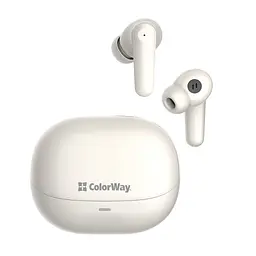 Навушники ColorWay Slim TWS-1 Earbuds Long Life Beige (CW-TWS1BE) - мініатюра 1