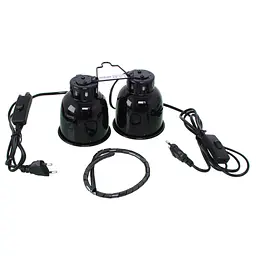 Подвійний світильник для тераріуму Repti-Zoo DRL02 2x40Вт з патронами E27 та окремими вимикачами - мініатюра 3