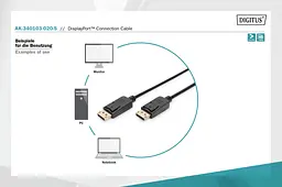 Кабель DisplayPort Digitus 2m black - мініатюра 3