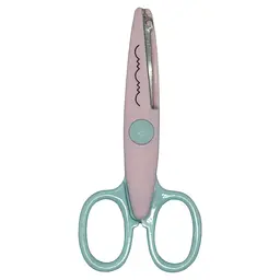 Дитячі ножиці 80685(Pink-Turquoise) з фігурним лезом