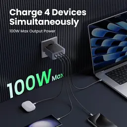 Зарядний пристрій Ugreen 4xUSB 100W (3xUSB-C+USB-A) Gan Nexode Fast Charger Grey X565 (35043) - мініатюра 3