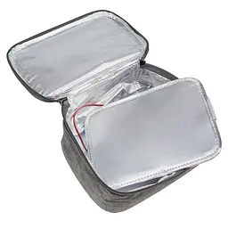 Термосумка для їжі з підігрівом від USB 21x16x8 см Сіра (91500001) - мініатюра 7