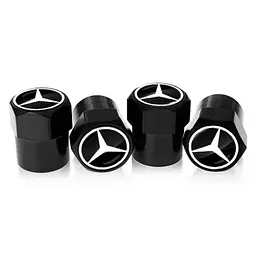 Ковпак вентиля колеса Mercedes-Benz-Benz 4 шт Тюнінг Чорні - мініатюра 3
