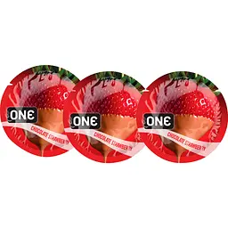 Презервативи One Flavor Waves полуниця в шоколаді 3 шт. (ROZ6400230317)