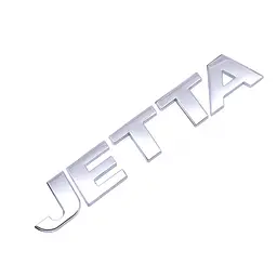 Емблема напис JETTA Пластик 132Х22 мм Хром на скотчі (Завод)