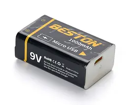 Акумулятор Beston USB крона 9v Li-ion 1000mAh - мініатюра 10