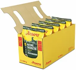 Упаковка сухого корму для активних собак Josera Nature Energetic беззернової з м'ясом птиці 5 шт по 900 г (4032254745341)