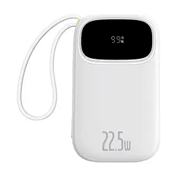 Зовнішній акумулятор Baseus EnerFill FC31 Digital Display Power Bank with 2 Built-in Cables 20000mAh 22.5W Moon White
