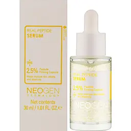 Сироватка для обличчя Neogen Dermalogy Real Peptide Serum зі зміцнювальною капсулою для бадьорості шкіри 30 мл