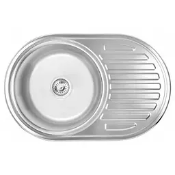 Кухонна мийка 770x500x160 мм + сифон Wezer 7750(06) Satin, Satin