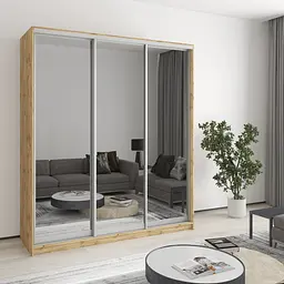 Шафа-купе тридверна MebelStar Комбо AL 3 Дзеркала 180x45x210 см Дуб тахо (MBS-4281)