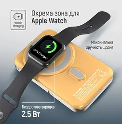 Повербанк Powerbank ColorWay PB-100LPA2Y-WPDD 10000mAh 15W MagSafe Watch (USB-C PD 22.5W) Orange - мініатюра 9