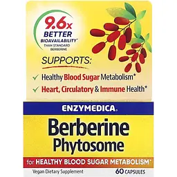 Берберин фітосоми Enzymedica Berberine Phytosome 60 капсул - мініатюра 2