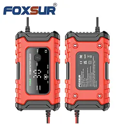 Автомобільний зарядний пристрій Foxsur FBC1206D 12V/6А Автоматичний імпульсний з функцією відновлення Red (19430) - мініатюра 5