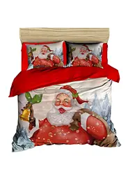 Комплект турецької постільної білизни євро 200 x 220 new year сатин TC303375609