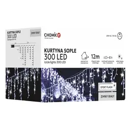 Гірлянда Chomik Бахрома 300 LED 12 м, холодний білий, IP44, від мережі (5900779879850)