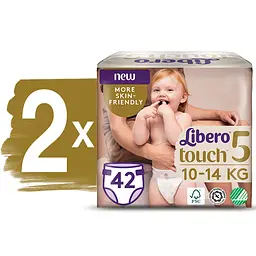Набір підгузків Libero Touch 5 (10-14 кг), 84 шт. (2 уп. по 42 шт.) - мініатюра 2