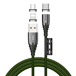 Кабель Joyroom Combo Lightning+Micro USB+Type-C Magnetic Series 3in1 S-M408, 1.2 м 3A магнітний чорний