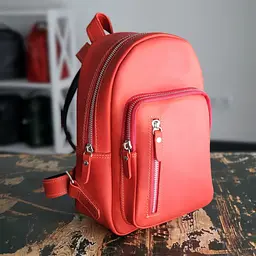 Шкіряний жіночий рюкзак GS червоний (Р002 кр) 90 см