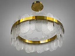 Підвісна люстра Diasha 803/600SGD кругла LED-модель у золотому кольорі, потужність 120 Вт, діаметр 58 см - мініатюра 4