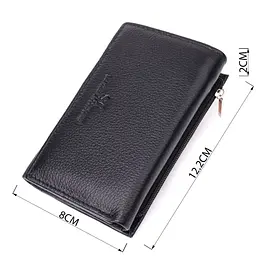 Шкіряний жіночий гаманець у три складання ST Leather 22488 чорний - мініатюра 3