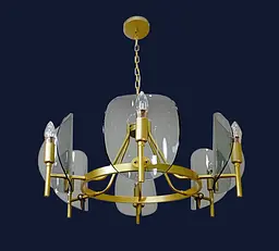 Люстра стельова Levistella 756LPR0032-6 GD+BK, E14, золото/чорний, сучасний стиль для дому - мініатюра 2