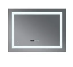 Дзеркало Mixxus WARM MR02-70x50 з LED Touch, Anti-fog, димером, регулюванням яскравості, годинником (MI6668) - мініатюра 3