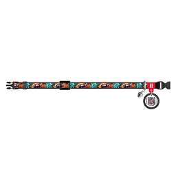 Нашийник для котів Waudog Nylon Зубасті монстри з QR паспортом XS 20-30x1 см - мініатюра 2