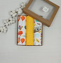 Пелюшки дитячі a.l.babybox Горох 50х80 см 3 шт. Біло-жовтий (NA 18169604)