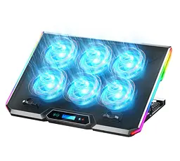 Охолоджувальна підставка для ноутбука до 18 дюймів GamePro GPCP-890 RGB 2xUSB 6xfans - мініатюра 1