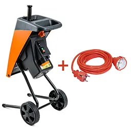 Подрібнювач садовий DS2500/40 KIT, 220В, 2500Вт, гілки до 40мм, ножі + подовжувач 10м помаранч. - мініатюра 2