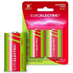 Батарейка лужна EUROELECTRIC LR20/D 2шт 1,5V blister