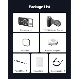 Тримач із зарядкою Telesin Master Grip Creator Combo для iPhone 17 Pro Max (P5-MCS-25-TIP) [159812] - мініатюра 8
