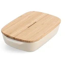 Форма для запекания с крышкой KitchenAid СС006105-001 6,5 х15, 5х26 см 0.9 л кремовая